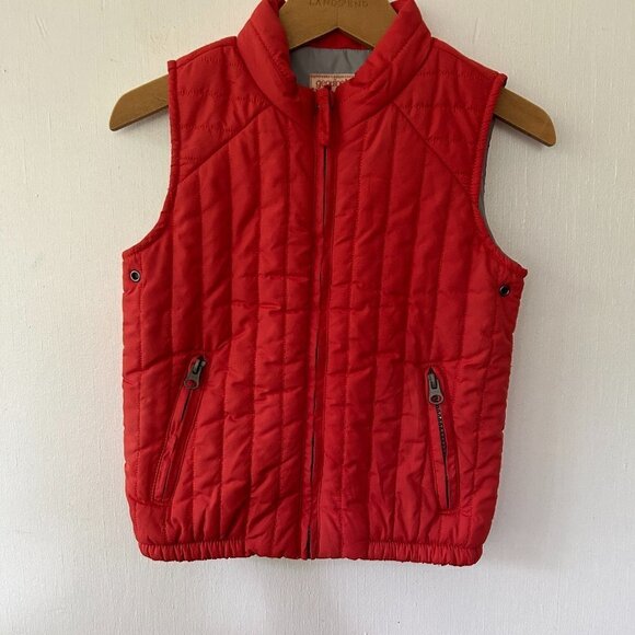 Genuine Kids Puffer Vest Size 4T Orange Zip Front Pockets Sleeveless - Picture 1 of 4